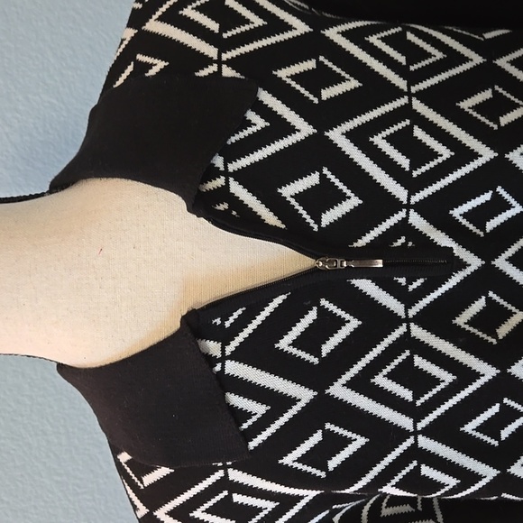 GALILEI Mens Italian Black White Vintage Long Sleeve Sweater Mob Vegas Sz Large - Picture 4 of 11